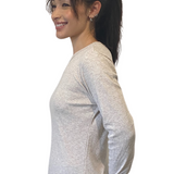Long Sleeve Ribbed Shell Top in Cotton Spandex