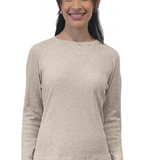 Long Sleeve Ribbed Shell Top in Cotton Spandex
