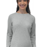 Long Sleeve Ribbed Shell Top in Cotton Spandex