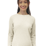 Long Sleeve Ribbed Shell Top in Cotton Spandex