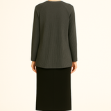 Cozy Waffle Knit Tunic with Raglan Sleeves & High-Low Hemline
