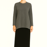 Cozy Waffle Knit Tunic with Raglan Sleeves & High-Low Hemline
