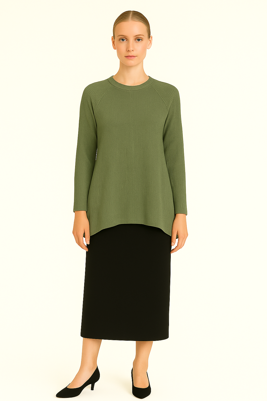 Cozy Waffle Knit Tunic with Raglan Sleeves & High-Low Hemline