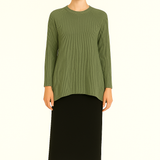 Cozy Waffle Knit Tunic with Raglan Sleeves & High-Low Hemline