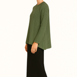 Cozy Waffle Knit Tunic with Raglan Sleeves & High-Low Hemline