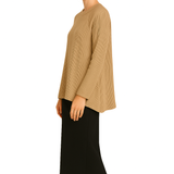 Cozy Waffle Knit Tunic with Raglan Sleeves & High-Low Hemline