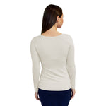 1223 Round Neck Layering Top Long Sleeve Off White Zoomed Rear View