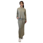 1238 Classic French Terry Sweatshirt Modest Crew Neck Long Sleeve Sage Green Full Image Front View