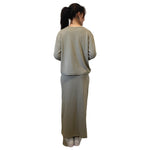 1238 Classic French Terry Sweatshirt Modest Crew Neck Long Sleeve Sage Green Full Image Rear View