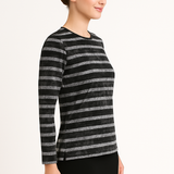 Modest Cotton Long Sleeve T-Shirt with Side Slits – Crew Neck