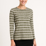 Modest Cotton Long Sleeve T-Shirt with Side Slits – Crew Neck