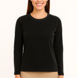 Long Sleeve T-Shirt with Side Slits 100% Cotton in Burgundy, Grey & Black