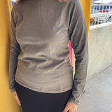 Long Sleeve T-Shirt with Side Slits 100% Cotton in Burgundy, Grey & Black