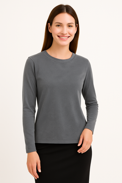 Modest Long Sleeve T-Shirt to the Wrist with Side Slits | 100