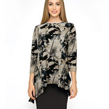 Modest Handkerchief Tunic Top - 3/4 Sleeve Comfort Flow Design