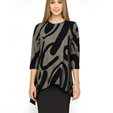 Modest Handkerchief Tunic Top - 3/4 Sleeve Comfort Flow Design