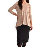 Hi-Lo Flowing 3/4 Sleeve Modest Tunic Top