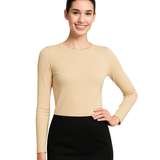 Modest Crew Neck Layering Shell - Long Sleeve Comfort Layer
