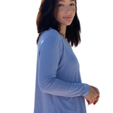 Long Sleeve Fine Ribbed Top with Modest Side Vents