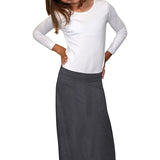 Girls Sleek A-Line Maxi Skirt with Adjustable Waist