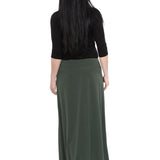 Classic Maxi Length Modest Stretch Pencil Skirt with Subtle Sheen