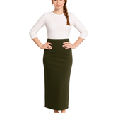 Women's Stretch Maxi Pencil Skirt - Cotton Blend and No Slits