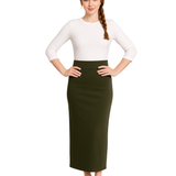 Women's and Plus Size Stretch Maxi Pencil Skirt - Cotton Blend and No Slits