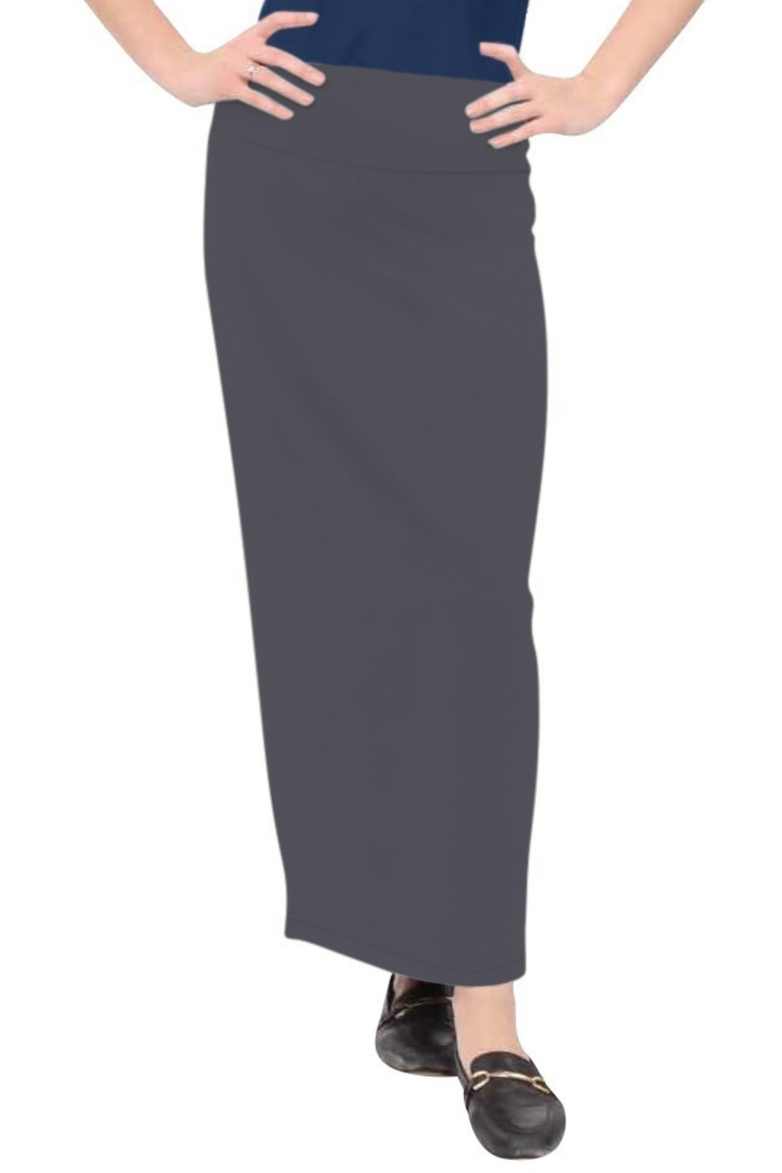 Women's and Plus Size Stretch Maxi Pencil Skirt - Cotton Blend and No Slits