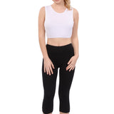 Cropped Layering Tank with Full Shoulder Coverage and Jewel Neckline