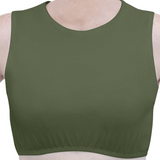 Cropped Layering Tank with Full Shoulder Coverage and Jewel Neckline