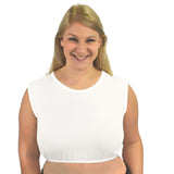Cropped Layering Tank with Full Shoulder Coverage and Jewel Neckline