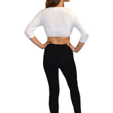 3/4 Sleeve Cropped Layering Shell in Viscose Spandex - Women's and Plus Sizes