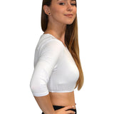 3/4 Sleeve Cropped Layering Shell in Viscose Spandex - Women's and Plus Sizes