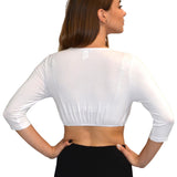 3/4 Sleeve Cropped Layering Shell in Viscose Spandex - Women's and Plus Sizes