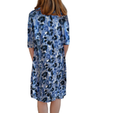 Girls' Easy Pull-On A-Line T-Shirt Dress with 3/4 Sleeves