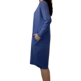 Batwing Long Sleeve Casual Comfort Midi Dress with Pockets