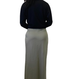 Cotton Blend Maxi Skirt with Pockets - Casual Comfort