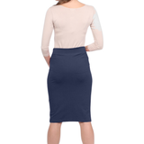 Modest Knee-Length Tapered Stretch Cotton Spandex Pencil Skirt