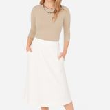 The Perfect A-Line Midi Skirt with Pockets