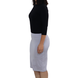 Lightweight Silky Fitted Knee-Length Pencil Skirt in Stretch Nylon