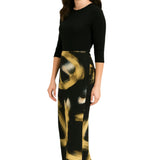 Printed Long Maxi Pencil Skirt in Lightweight Stretch Fabric