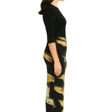 Printed Long Maxi Pencil Skirt in Lightweight Stretch Fabric