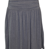 Women's Knee-Length Skirt with Ruched Waist, Gathered Style and Side Pockets