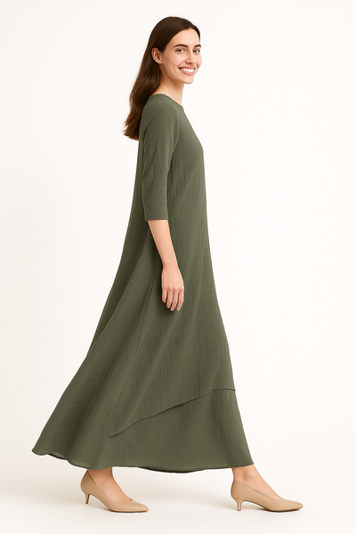 crinkle cotton maxi dress Nona Navy Crinkle Cotton Maxi Dress