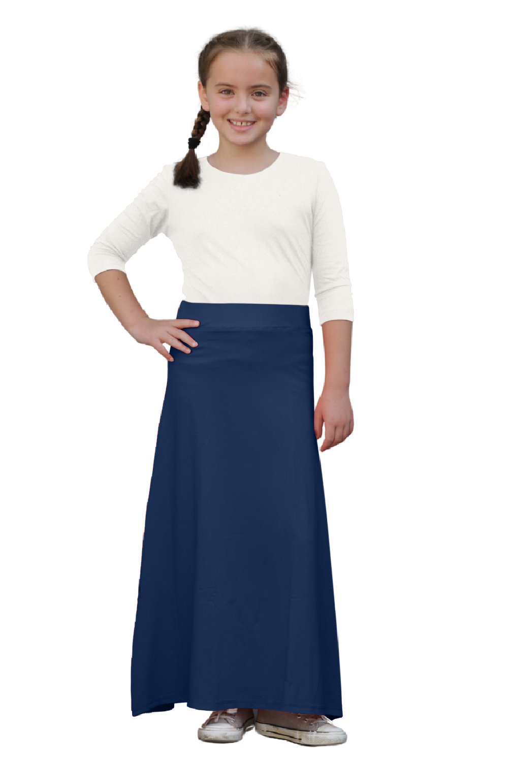 Girls' Flowing A-Line Maxi Skirt - Stretch Comfort Waistband