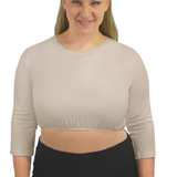 3/4 Sleeve Cropped Layering Shell in Viscose Spandex - Women's and Plus Sizes