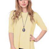 Modest Handkerchief Tunic Top - 3/4 Sleeve Comfort Flow Design