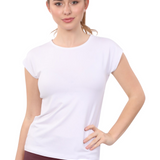 Cap Sleeve Layering Top with Modest Crew Neck - Comfort Basics