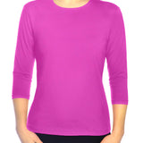 High-Neck Modest 3/4 Sleeve Swim Shirt with UV50 Protection