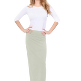 Classic Fitted Maxi Pencil Skirt - Cotton Blend with Stretch Comfort and No Slits